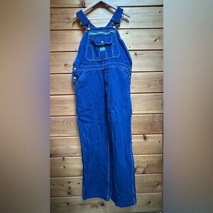 Vintage Liberty denim overall workwear with green stitching 36 X 30
